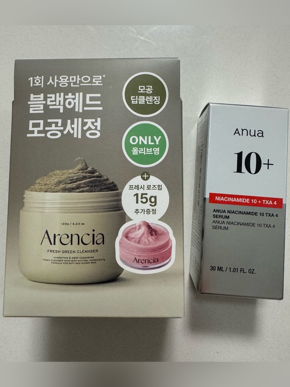 Arencia Mochi Cleanser + Anua Niacinamide Serum